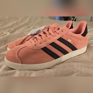 Adidas Gazelle Coral Suede with Black Stripes